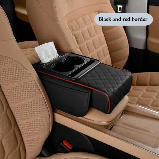 Transform Your Driving Experience with Our Auto Center Console Armrest Cushion Featuring 2 Cup Holders - Perfect for All Seasons!