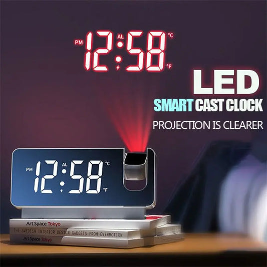 Revolutionary 180° Rotating Projection Alarm Clock with LED Display - Perfect Gift for Bedrooms!