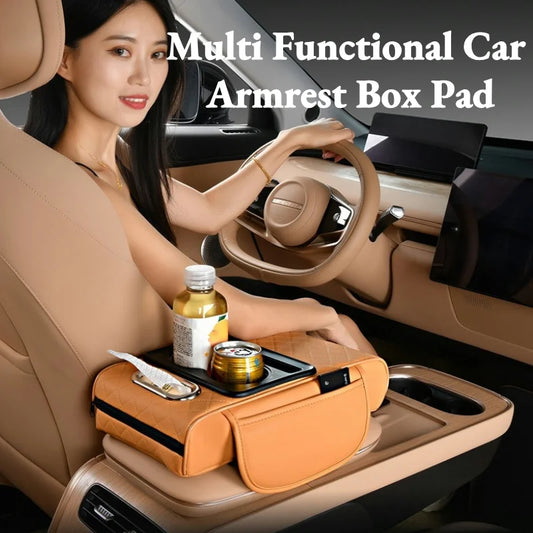 Transform Your Driving Experience with Our Auto Center Console Armrest Cushion Featuring 2 Cup Holders - Perfect for All Seasons!