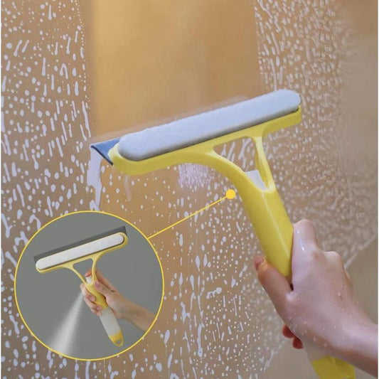 Revolutionary 3-in-1 Window Cleaning Tool: Squeegee, Scrubber & Spray for Effortless Cleaning