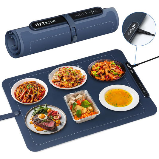 Hztzone XL Electric Warming Mat - 24" x 16" Portable Food Warmer with Adjustable Temperature & Auto Shut-Off for Perfectly Heated Dishes at Any Gathering